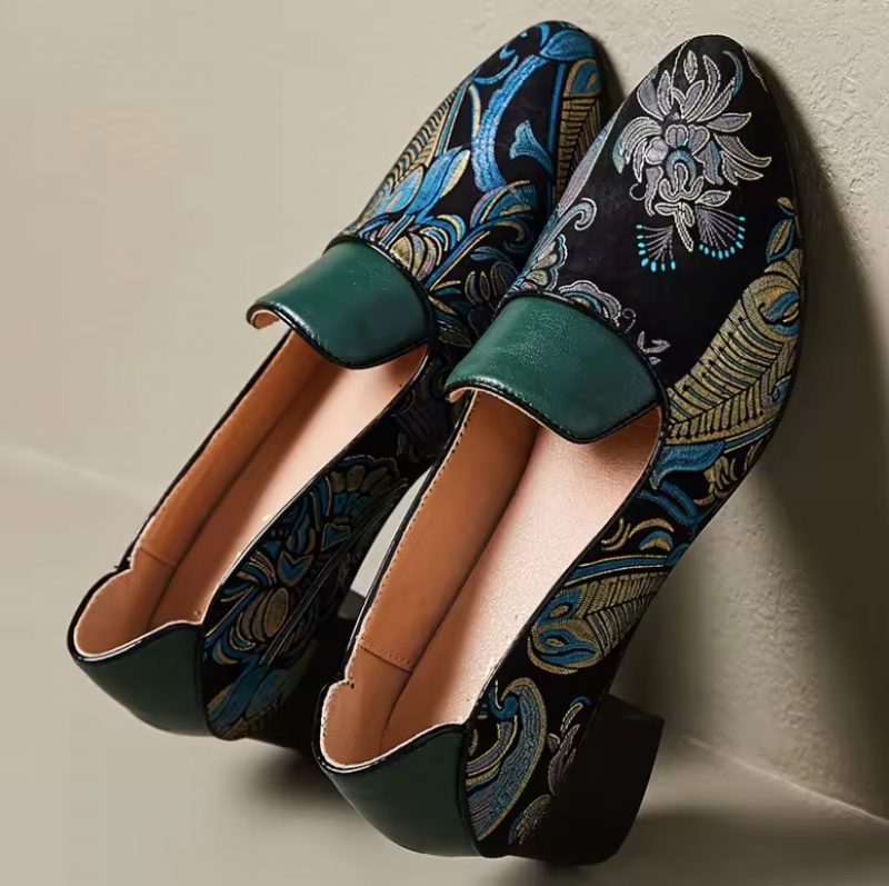 Adela Dame Læder Kjole Pumps - Grøn