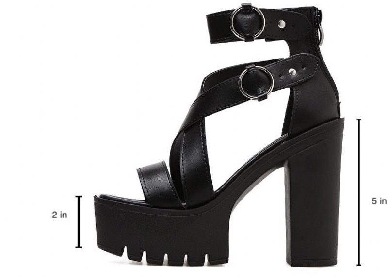 Agne Dame Platform Sandal - sort