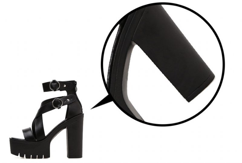 Agne Dame Platform Sandal - sort