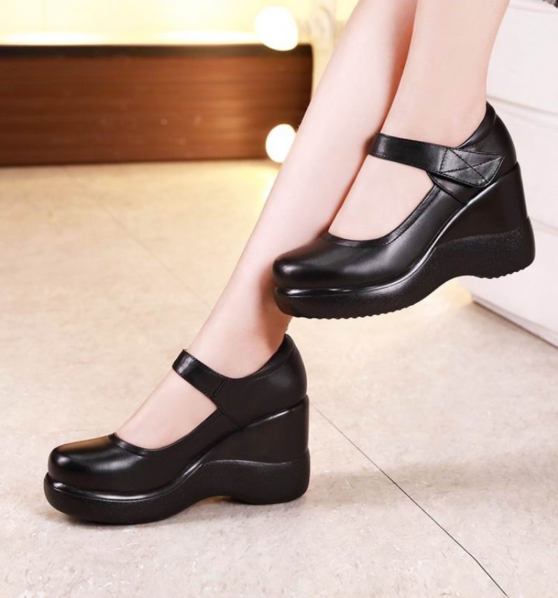 Agustina Platform Wedges-sko Til Kvinder - Sort