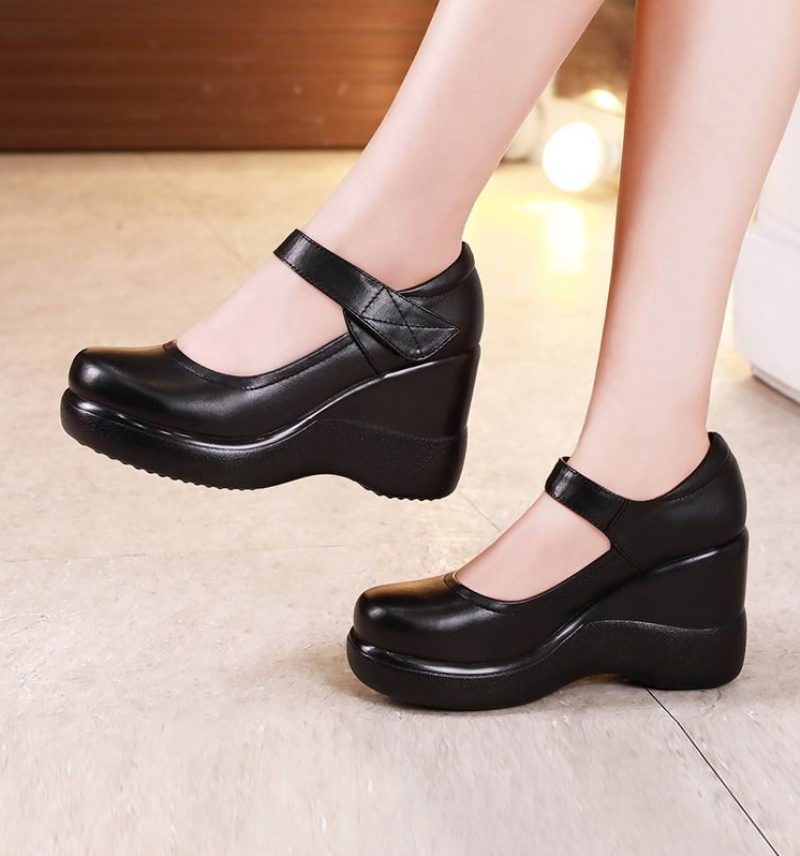 Agustina Platform Wedges-sko Til Kvinder - Sort