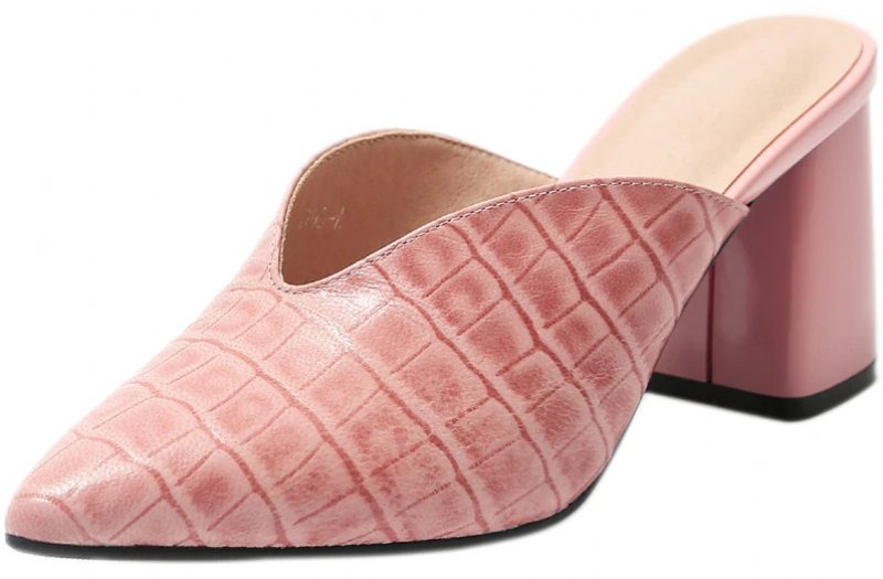 Alandra Mule Pump Sko I Læder Til Kvinder - Pink