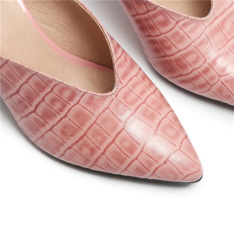 Alandra Mule Pump Sko I Læder Til Kvinder - Pink