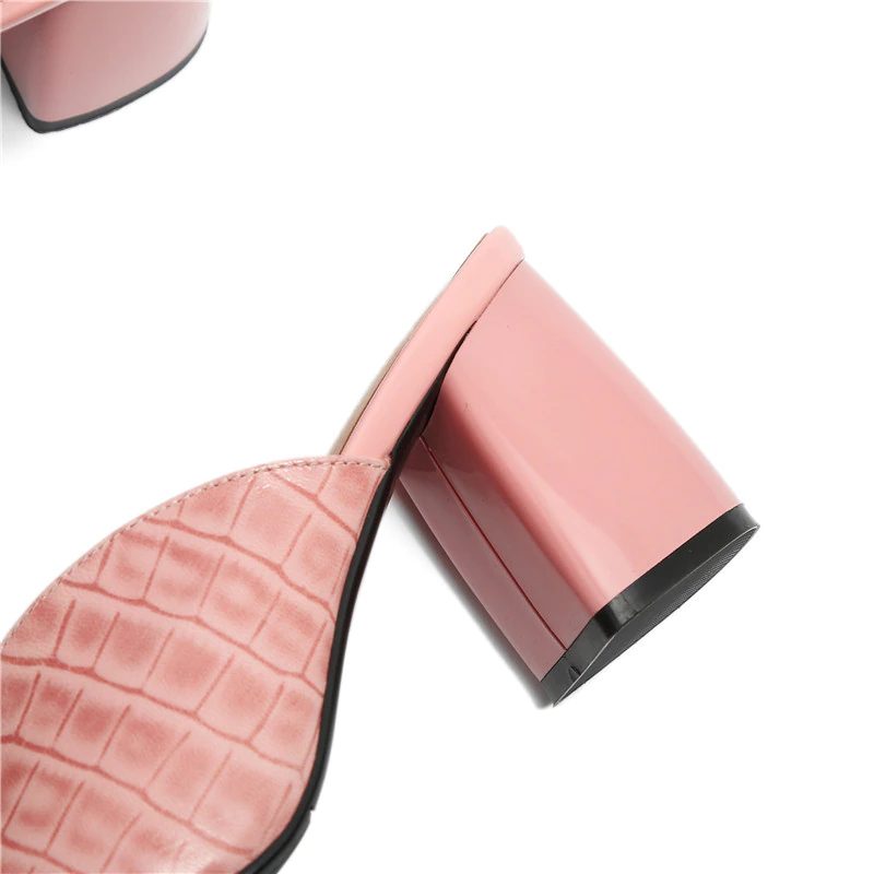 Alandra Mule Pump Sko I Læder Til Kvinder - Pink