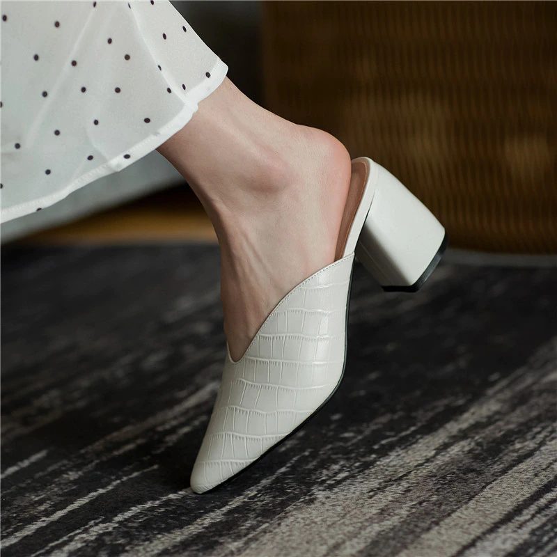 Alandra Mule Pump Sko I Læder Til Kvinder - Pink