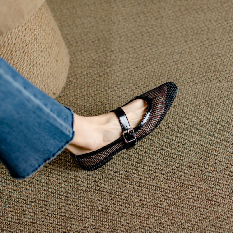 Albanien Kvinders Casual Mesh Flat - Sort