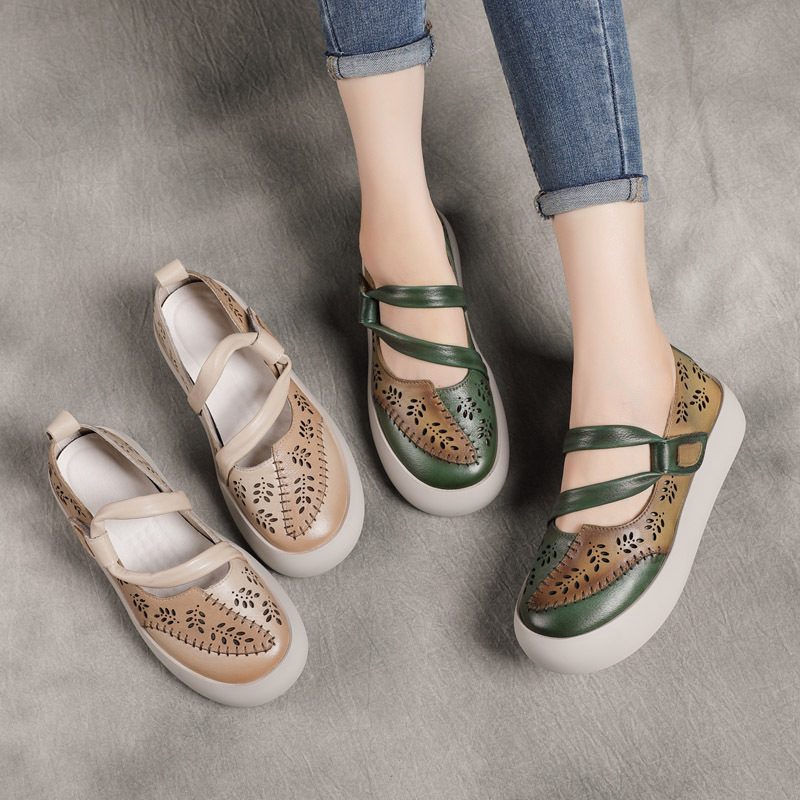 Albany Platform Flade Sko Til Kvinder - Beige