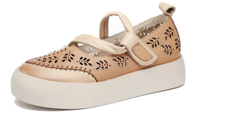 Albany Platform Flade Sko Til Kvinder - Beige