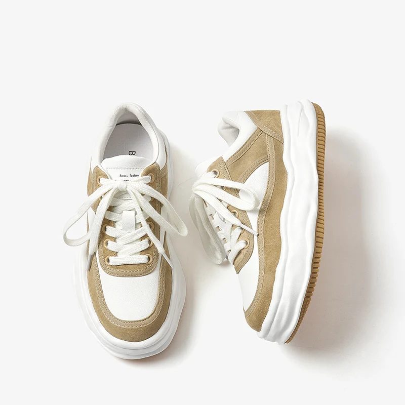 Albornoz Platform Sneaker Til Kvinder - Abrikos