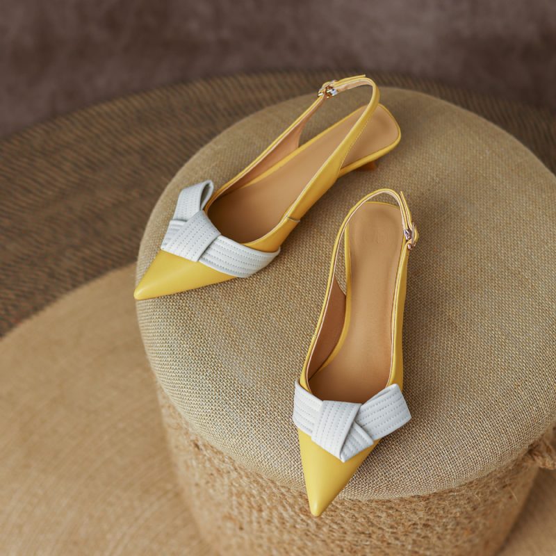 Aleja Sommer Sommerfugle Knot Sandaler Til Kvinder - Gul