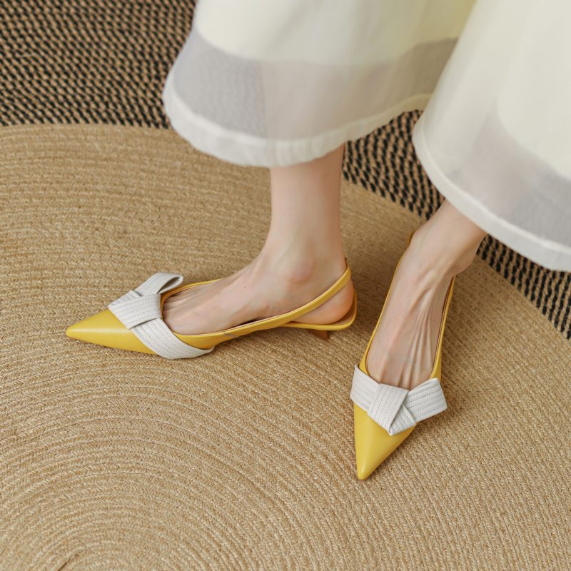 Aleja Sommer Sommerfugle Knot Sandaler Til Kvinder - Gul