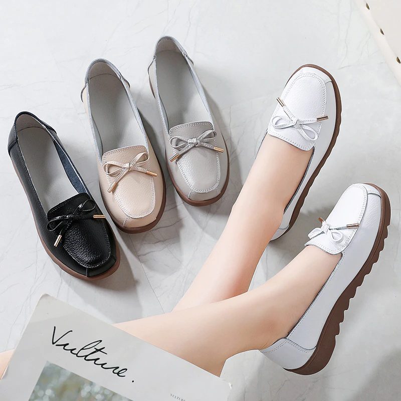 Alfonsina Slip-on Platform Loafer Sko I Læder Til Kvinder - Beige