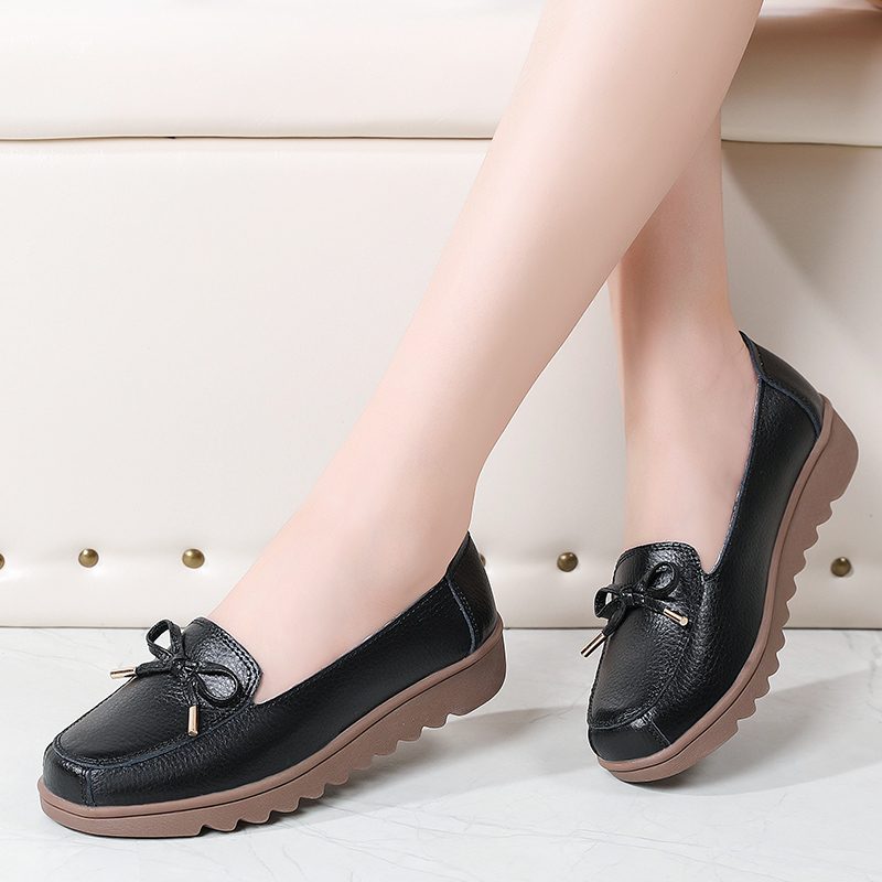 Alfonsina Slip-on Platform Loafer Sko I Læder Til Kvinder - Beige
