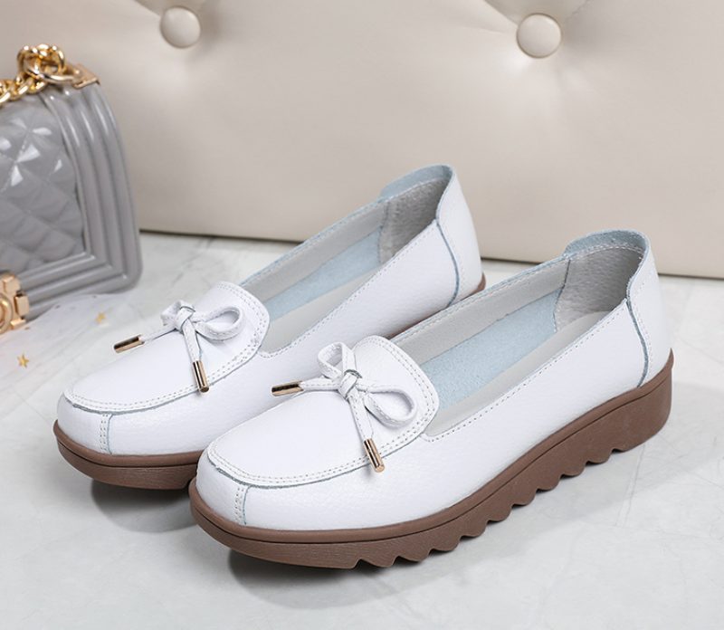 Alfonsina Slip-on Platform Loafer Sko I Læder Til Kvinder - Beige