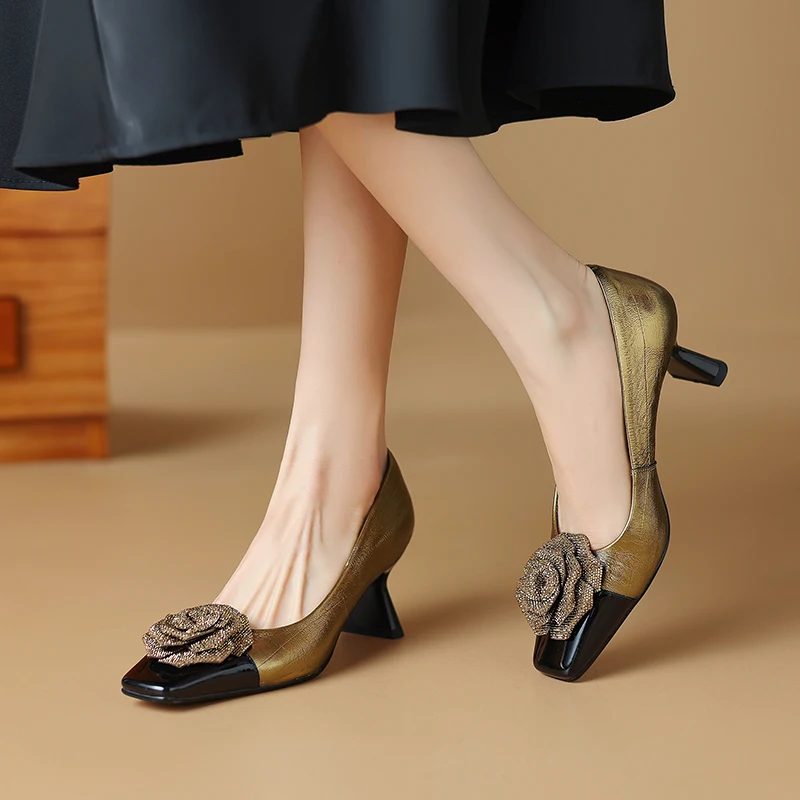 Alina Gorgeous Glitter Rose Pumps Med Høje Hæle - Gylden