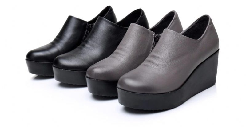 Alix Dame Forår Efterår Slip-on Platform Sko - Grå