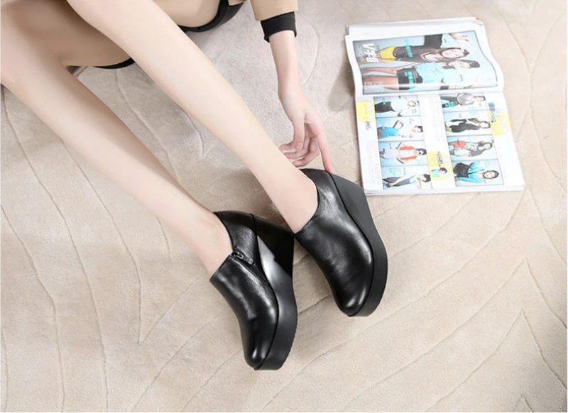 Alix Dame Forår Efterår Slip-on Platform Sko - Grå