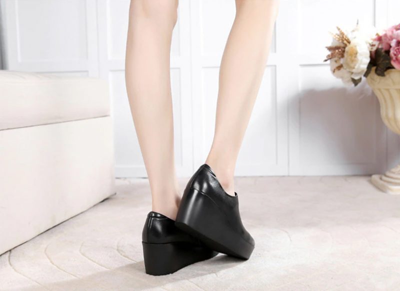 Alix Dame Forår Efterår Slip-on Platform Sko - Grå