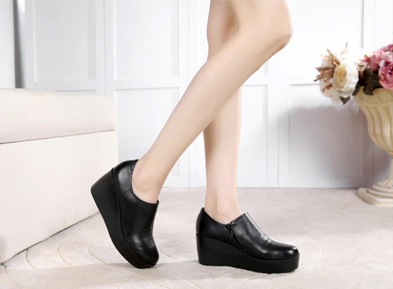 Alix Dame Forår Efterår Slip-on Platform Sko - Grå