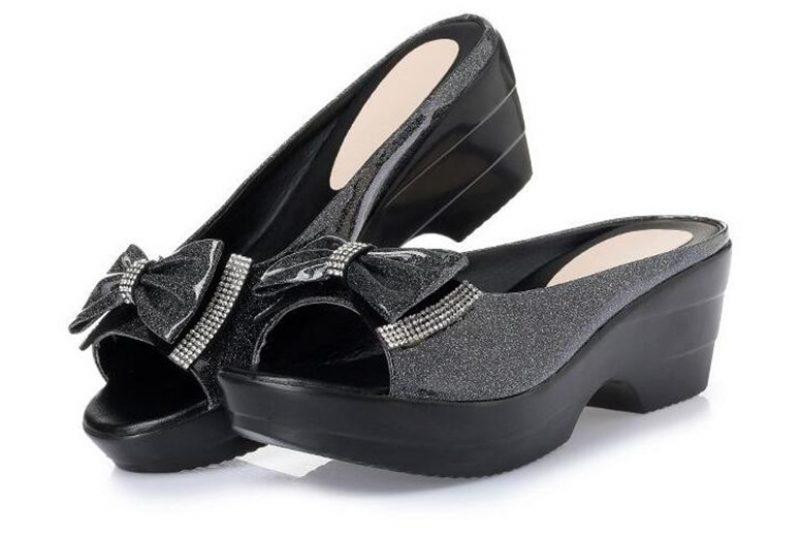 Alix Kvinders Sommer Platform Mules - Sort