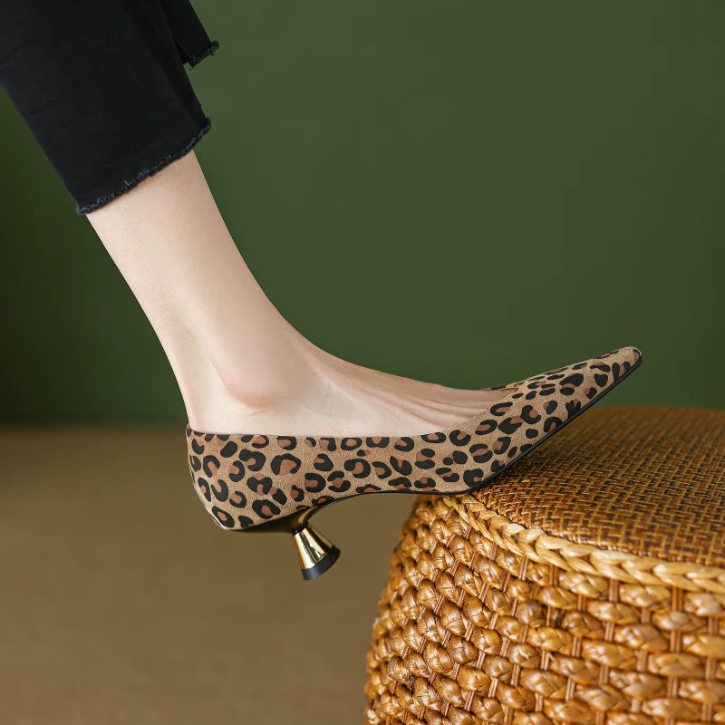 Alle Kvinders Spidse Elegante Pumps - Dyreagtig Print