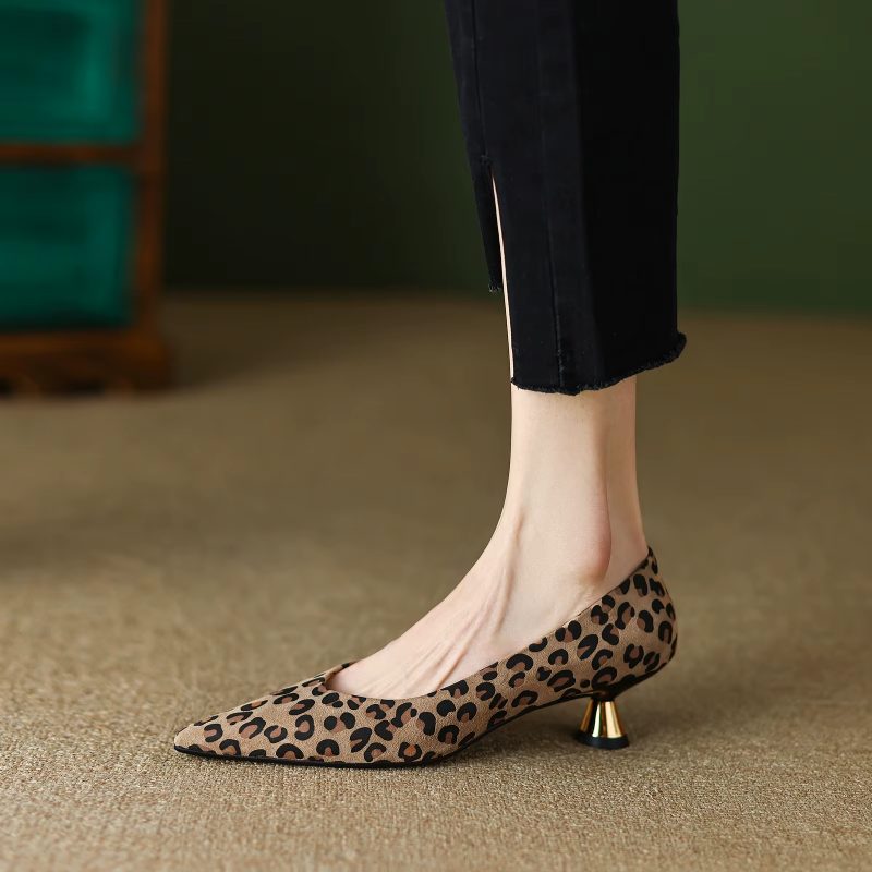 Alle Kvinders Spidse Elegante Pumps - Dyreagtig Print