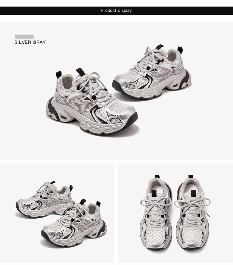 Alma Chunky Sneakers Med Snørebånd Til Kvinder - Grå