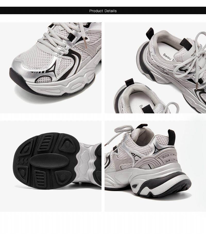 Alma Chunky Sneakers Med Snørebånd Til Kvinder - Grå