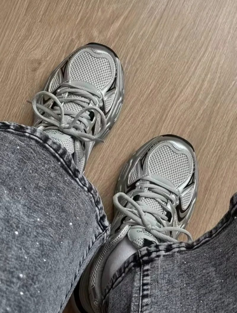 Alma Chunky Sneakers Med Snørebånd Til Kvinder - Grå