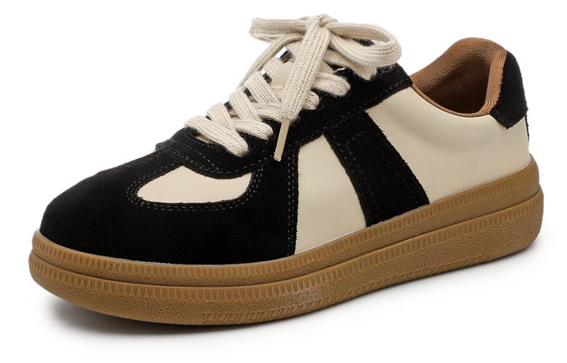 Alma Sneaker I Læder Med Snørebånd Til Kvinder - Kakhi