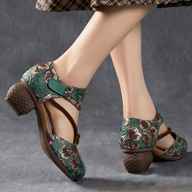 Amarantha Damesandaler Sommerprint - Sort
