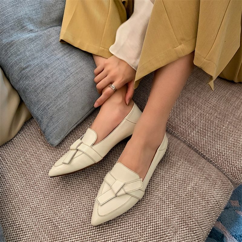 Amau Loafer Lædersko Til Kvinder - Beige