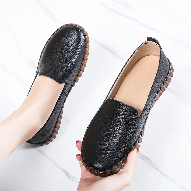 Amelia Åndbare Flade Loafers Til Kvinder - Beige Hul