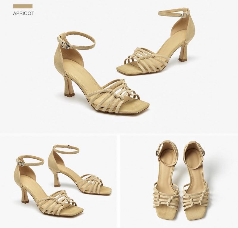 Amelia Damehæle Sandal - Lys Grøn
