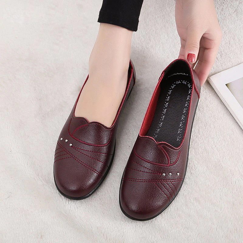 Amelia Slip-on Loafer I Blødt Læder Til Kvinder - Rød