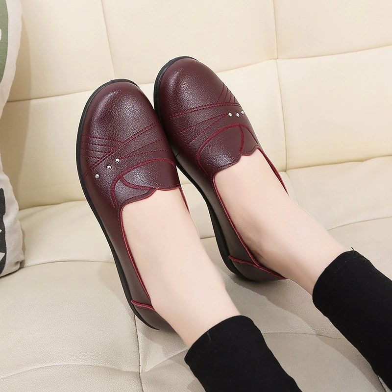 Amelia Slip-on Loafer I Blødt Læder Til Kvinder - Rød