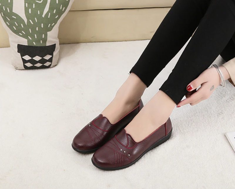 Amelia Slip-on Loafer I Blødt Læder Til Kvinder - Rød