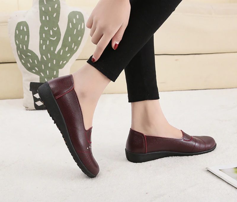 Amelia Slip-on Loafer I Blødt Læder Til Kvinder - Rød