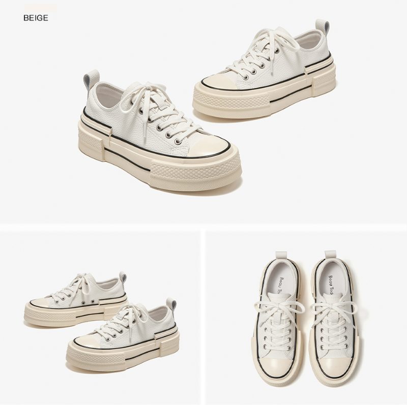 Amelia Sneakers I Læder På Platformen Til Kvinder - Khaki