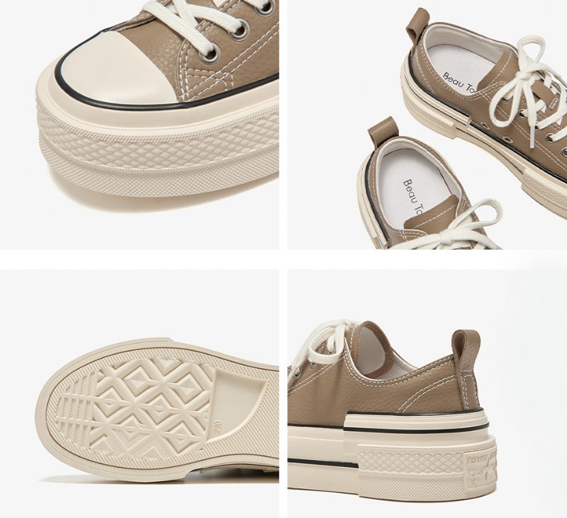 Amelia Sneakers I Læder På Platformen Til Kvinder - Khaki