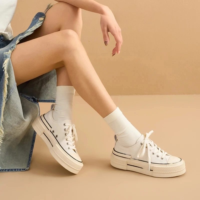 Amelia Sneakers I Læder På Platformen Til Kvinder - Khaki