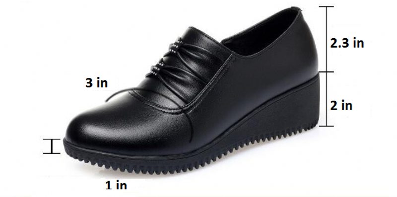 Amery Wedges Platform Sko Til Kvinder - Sort Uden Plys