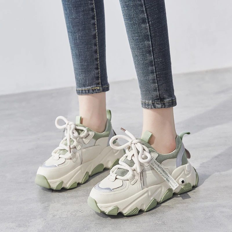 Angelis Platform Sneaker Til Kvinder - Abrikos