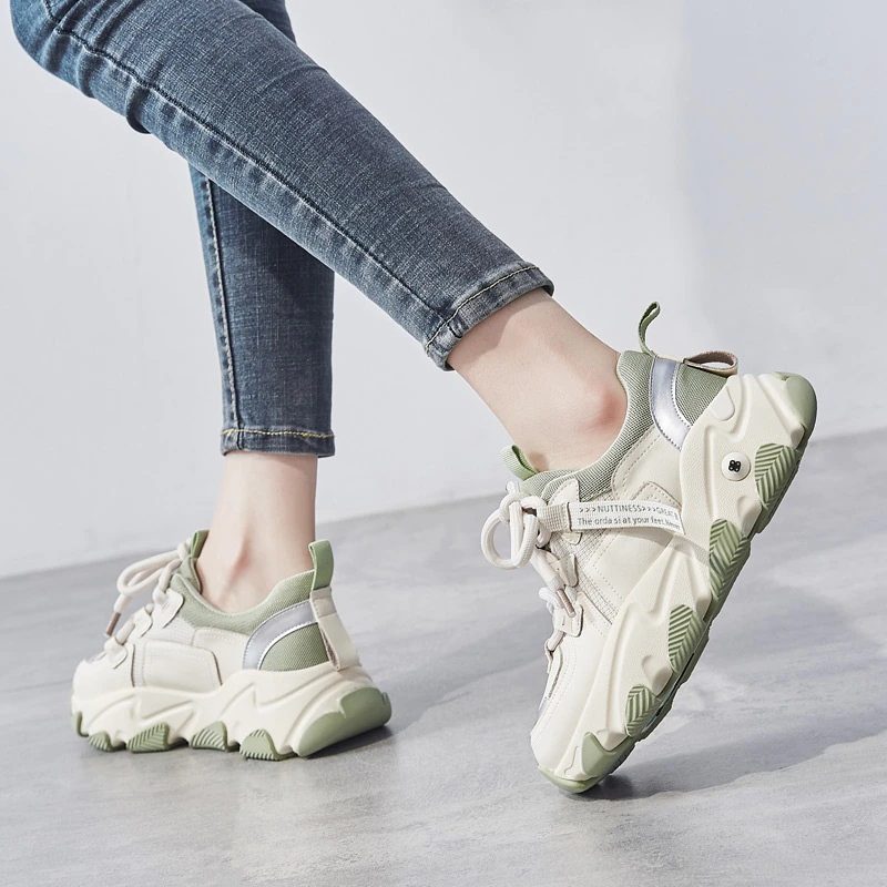 Angelis Platform Sneaker Til Kvinder - Abrikos