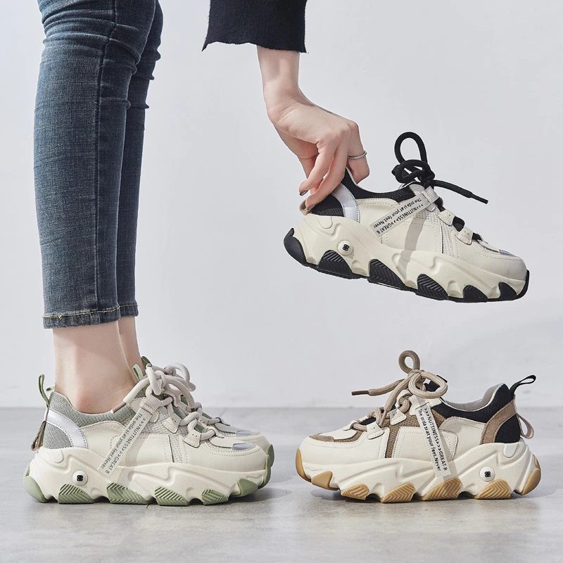 Angelis Platform Sneaker Til Kvinder - Abrikos