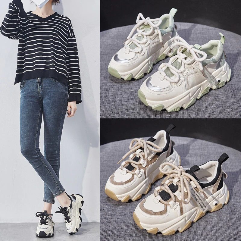 Angelis Platform Sneaker Til Kvinder - Abrikos