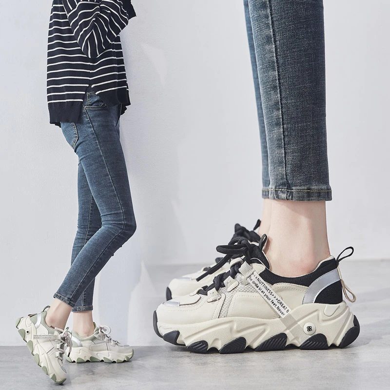 Angelis Platform Sneaker Til Kvinder - Abrikos