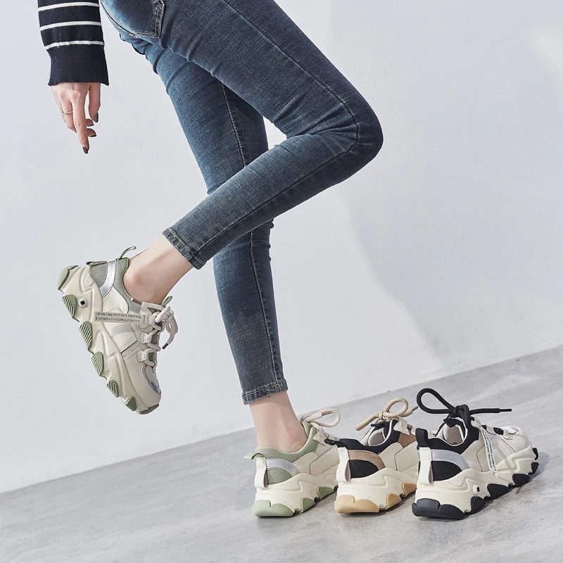 Angelis Platform Sneaker Til Kvinder - Abrikos