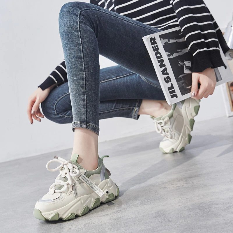 Angelis Platform Sneaker Til Kvinder - Abrikos