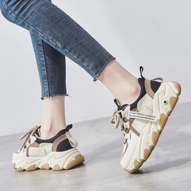 Angelis Platform Sneaker Til Kvinder - Abrikos